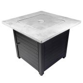Endless Summer Black Gaz Fire Table with Concrete Mantel Top 30-in 50 000 BTU