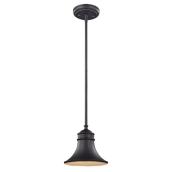 Luminaire suspendu à 1 lumière, Lodge, bronze huilé