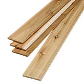Metrie 8-ft x 4-in x 5/16-in Natural Knotty Cedar V-Joint Wall Panelling - 14/Pack