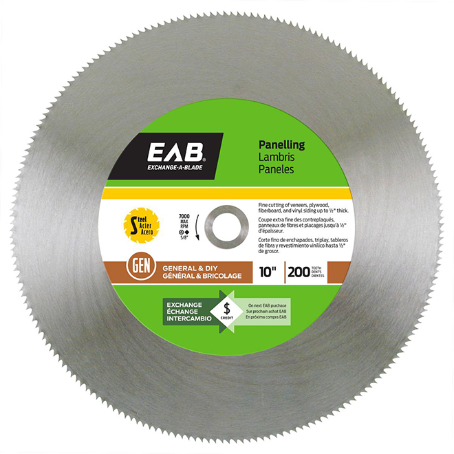 EXCHANGEABLADE EAB Tool Steel Saw Blade for Panelling 10in x 200