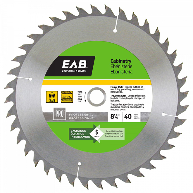 EAB Woodworking Carbide Saw Blade - 5/8-in Arbor dia - Single Direction - 40 Teeth