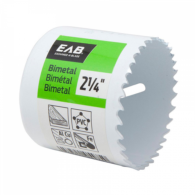EAB Industrial Bi-Metal Hole Saw - 2 1/4-in dia - 4 to 6-TPI - 1 5/8-in Cutting Depth - White