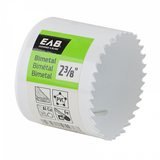 EAB Recyclable and Exchangeable Industrial M3 Hole Saw - 2 3/8-in Dia - 1 5/8-in Cutting Depth - Bi-Metal - Non-Arboured