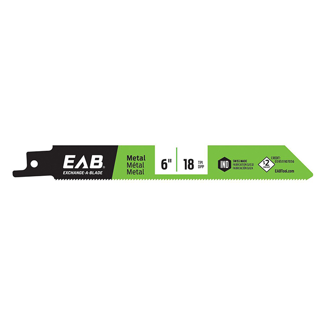 EAB Reciprocating Saw Blade - 6-in L - 18 TPI - High Speed Steel