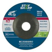 EAB Stay Sharp Professional Metal Grinding Flat Wheel - 5-in Dia x 1/4-in T - 7/8-in Arbor - Type 27