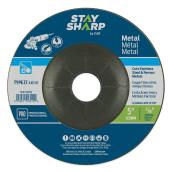 EAB Stay Sharp Professional Metal Grinding Flat Wheel - 5-in Dia x 1/8-in T - 7/8-in Arbor - Type 27