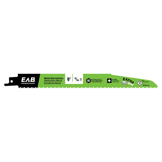 EAB Bi-Metal Industrial Reciprocating Blade - Recycle Program - 9-in x 8/10 TPI