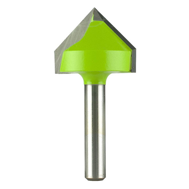 EAB Tool Vee Groove Professional Router Bit - 1" x 1/4" Shank - Exchangeable