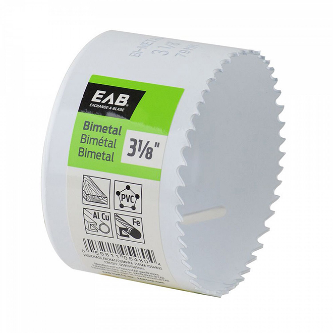 EAB Hole Saw - 3 1/8-in Dia - M3 Bi-metal - 1 5/8-in Cutting Depth - White