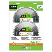EAB Tool Carbide Framing and Finishing Saw Blades - 12" x 48 and 80 Teeth - Exchangeable - 2/Pack