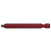 EAB Red Industrial Square Screwdriver Bit - Recyclable Alloy Steel - 1/4-in Hex Shank - #2 4-in