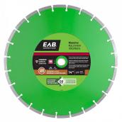 Lame circulaire en diamant pour maçonnerie série verte EAB, acier allié, 14 po dia, diamètre de l'arbre 5/8-7/8 po