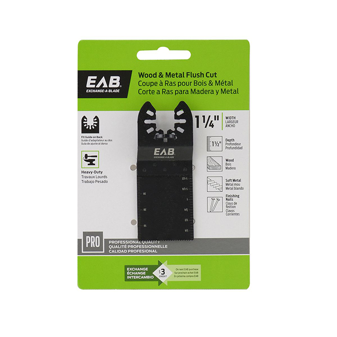 EAB Universal Oscillating Flush Cut Blade - Bi-Metal - 1 Per Pack - 3 1/2-in L x 1 1/4-in W