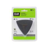 Papier abrasif professionnel EAB Tool, 3 po x 80 grains, 10/pqt