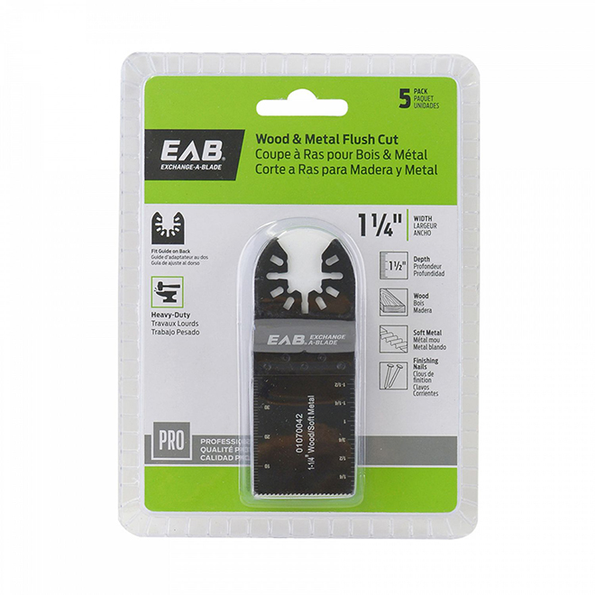 EAB Universal Oscillating Flush Cut Blades - Bi-Metal -5 Per Pack - 1 1/4-in W