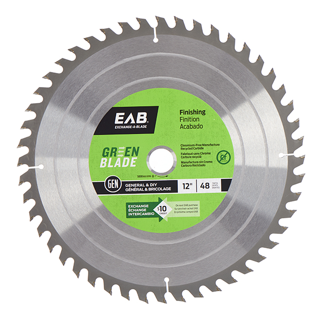 Lame de scie de finition EAB, circulaire, carbure, pour contreplaqué, 48 dents