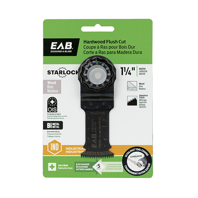 EXCHANGEABLADE EAB Starlock Oscillating Hardwood Flush Cut Blade Bi