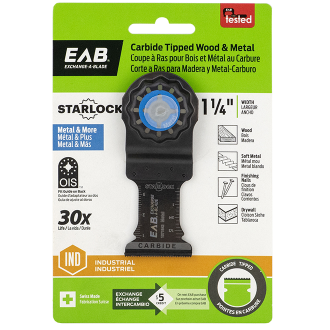 EAB Industrial Starlock Flush Cut Blade - 1 1/4-in W - Carbide-Tipped - For Oscillating Tool