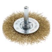 EAB Brass Coated Wheel Brush - Crimped Wire - 1 Per Pack - 2 1/2-in Dia x 1/4-in Shank