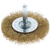 EAB Wire Wheel Brush - Brass Coated Steel - Crimped - 1 Per Pack - 2 1/2-in Dia