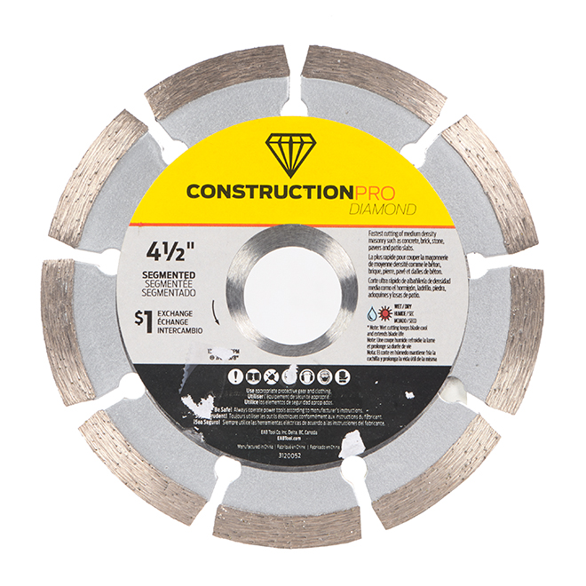 EAB Diamond Pro Segmented Cutting Blade - Alloy Steel - 4 1/2-in Dia - 5/8-in Arbour