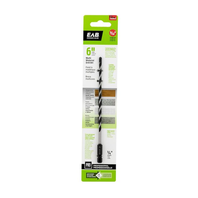 EAB Multi-Material Drill Bit Professional 5/32 x 6-in