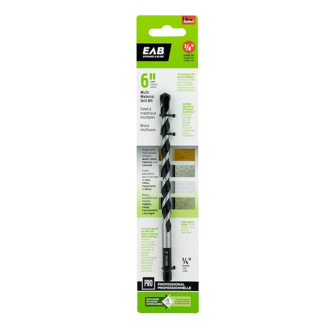 EAB Multi-Material Drill Bit Professional 3/8 x 6-in
