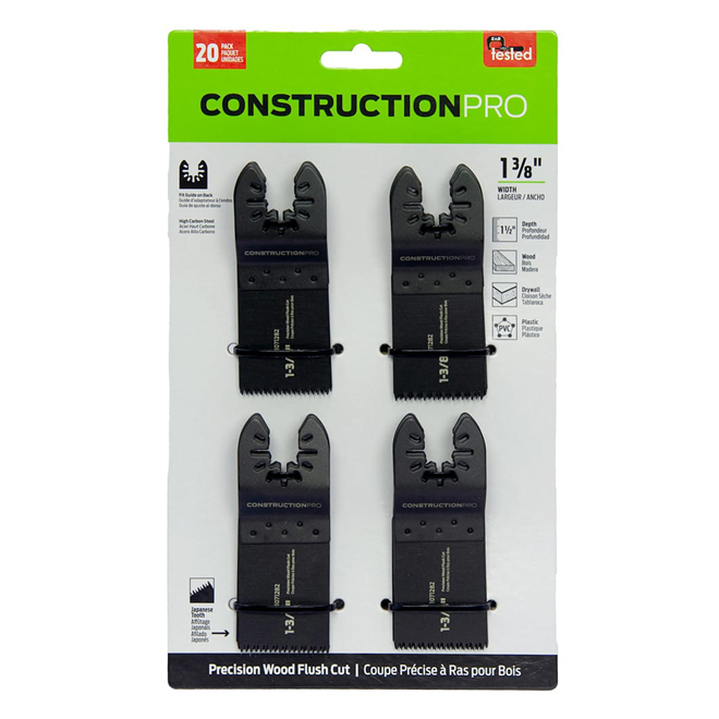 Construction Pro EAB HCS Blades Precision Flush Cut for Wood 1 3/8-in - Pack of 20