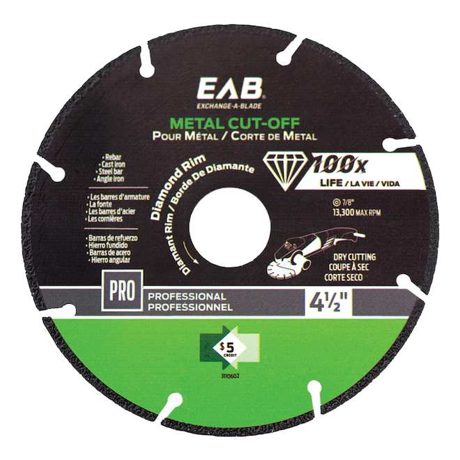 EAB Diamond Steel Blade for Pro EABfessional Metal Cutting - 4-in