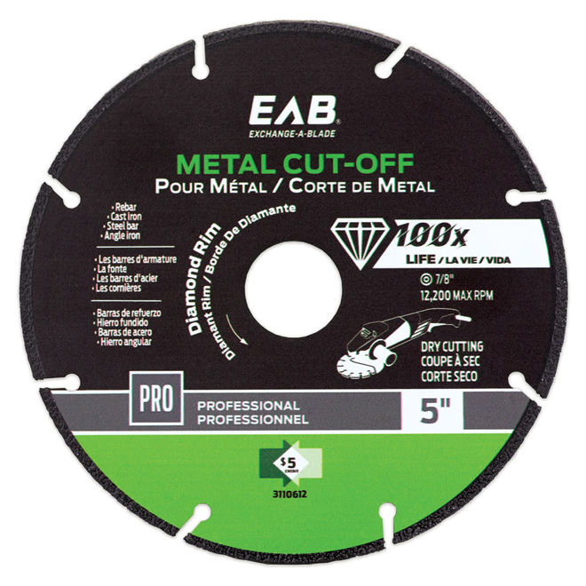 EAB Diamond Steel Blade for Pro EABfessional Metal Cutting - 5-in