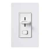 Bouton de gradateur à glissière unipolaire à DEL par Lutron Skylark, plastique blanc, 600 W, 120 V