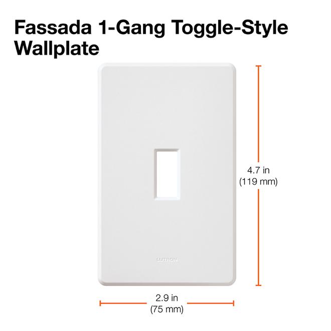 Lutron Fassada 1-Gang White Single Toggle Wall Plate