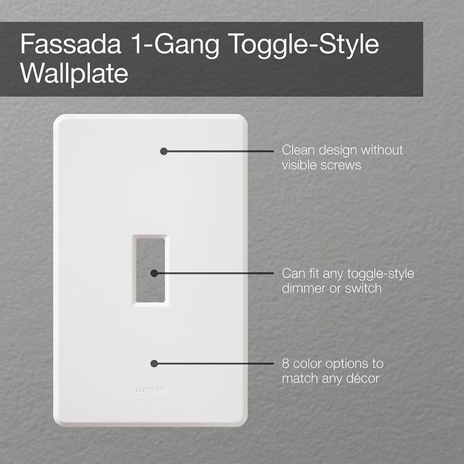 Lutron Fassada 1-Gang White Single Toggle Wall Plate