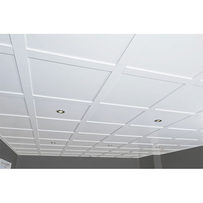 Embassy Ceiling Tiles - 1/4-in T x 24-in L x 24-in W - White - 4-Pack