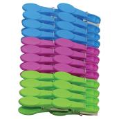 Ben-Mor Deluxe Clothespins - Assorted Colours - Plastic - 24 per Pack