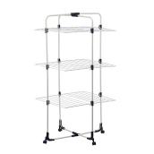 Strata 3-Tier Indoor Steel Drying Rack with Casters - Foldable - Steel - 52-in x 28-in