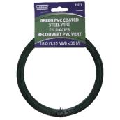Ben-Mor PVC Coated Cable Wire - Green Steel - 30-m L - 18-Gauge