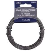 Braided Galvanized Steel Wire - 7.6 m - # 3