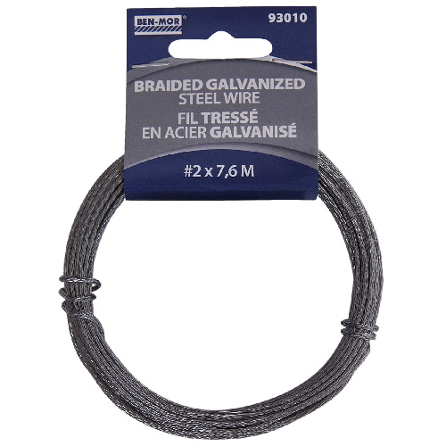 Braided Galvanized Steel Wire - 7.6 m - # 2