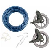 Ensemble de corde à linge Ben-Mor, bleu, acier revêtu de PVC, 150 pi