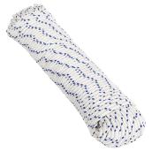 Ben-Mor Diamond-Braided Rope Clothesline - Polyester - White and Blue - 1/4-in x 150-ft