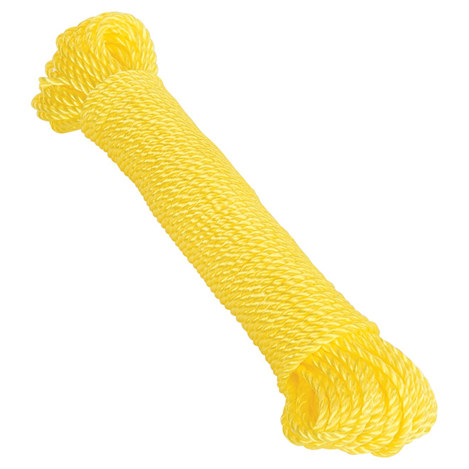 Yellow Twisted Braid Polypropylene Rope Spool 3/8 in. Diameter x