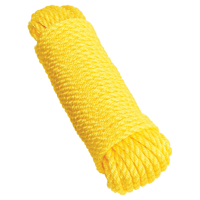 Ben-Mor Twisted Polypropylene Rope - 3 Strands - Yellow - 100-ft x 3/8-in