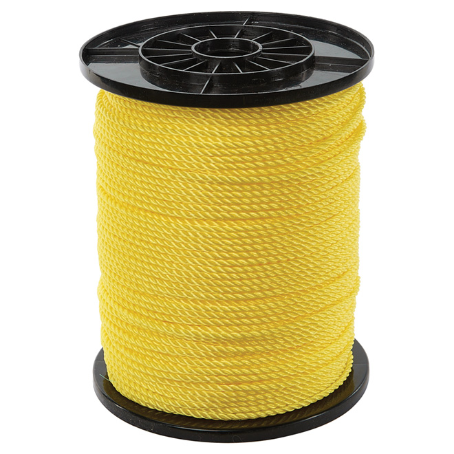 Ben-Mor Twisted Polypropylene Rope - 3 Strands - Yellow - 900-ft x 3/16-in