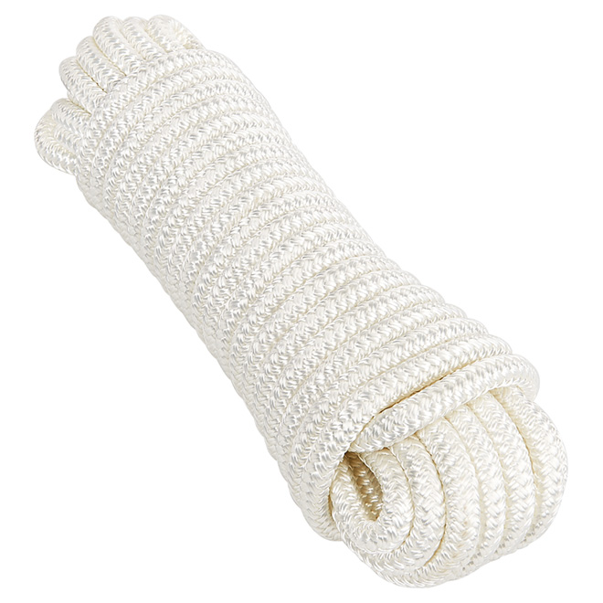 Ben-Mor Double-Braided Rope - Nylon - White - 50-ft x 1/2-in