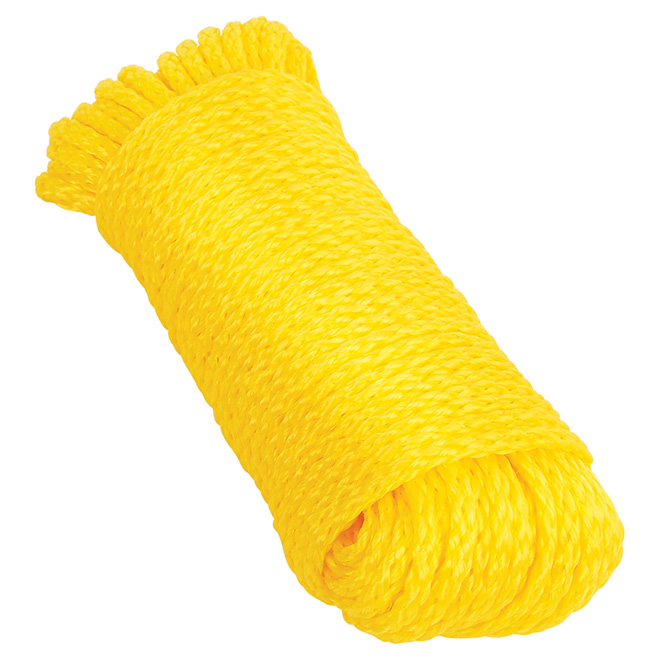 Ben-Mor Hollow-Braided Rope - Polypropylene - Yellow - 100-ft x 1/4-in  60202-PRE