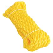 Ben-Mor Twisted Polypropylene Rope - 3 Strands - Yellow - 25-ft x 3/4-in