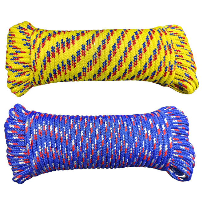 VALU+ Assorted Braided Polypropylene Ropes - 1/4-in x 100-ft