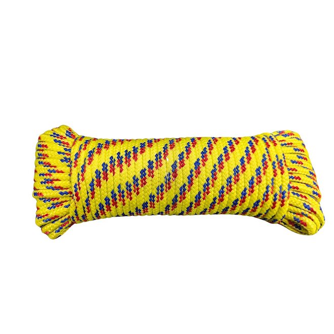 VALU+ Assorted Braided Polypropylene Ropes - 1/4-in x 100-ft