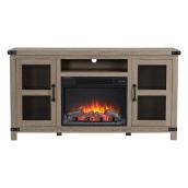 Style Selections Roslin Fireplace TV Stand for TVs up to 65-in - 32-in x 60-in  - Brown